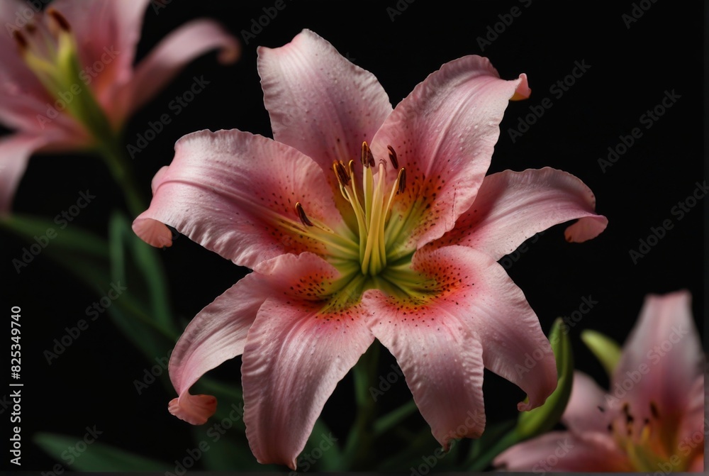 pink lily on a black background pink lily on a black background