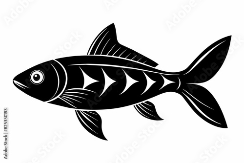A pearl danio fish silhouette black vector artwork illustration 