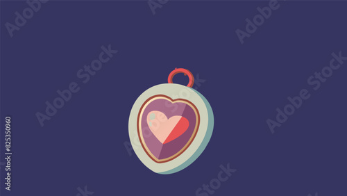 A necklace with a locket containing a small piece of a loved ones handwriting keeping them close to the wearers heart.. Vector illustration