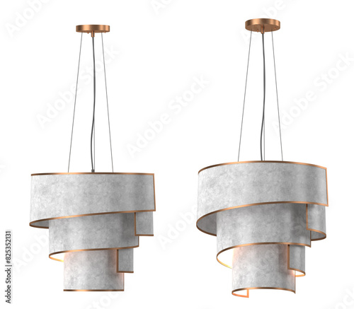 3d render Modern chandelier set . isolated on background .