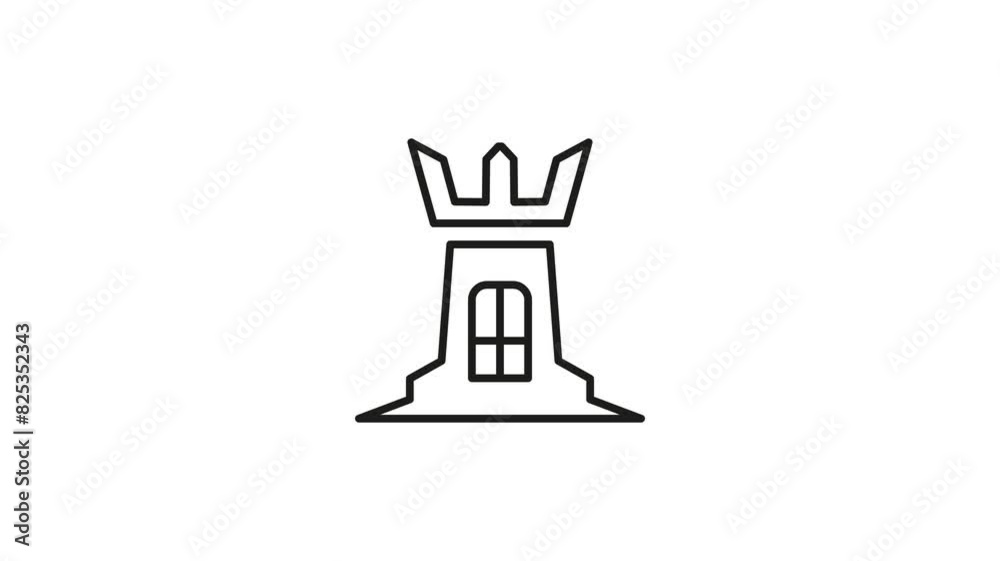 castle logo design animated line art vector symbol illustration, landscape symbol animation video template castle logo design animated line art vector symbol illustration, landscape symbol animation video template