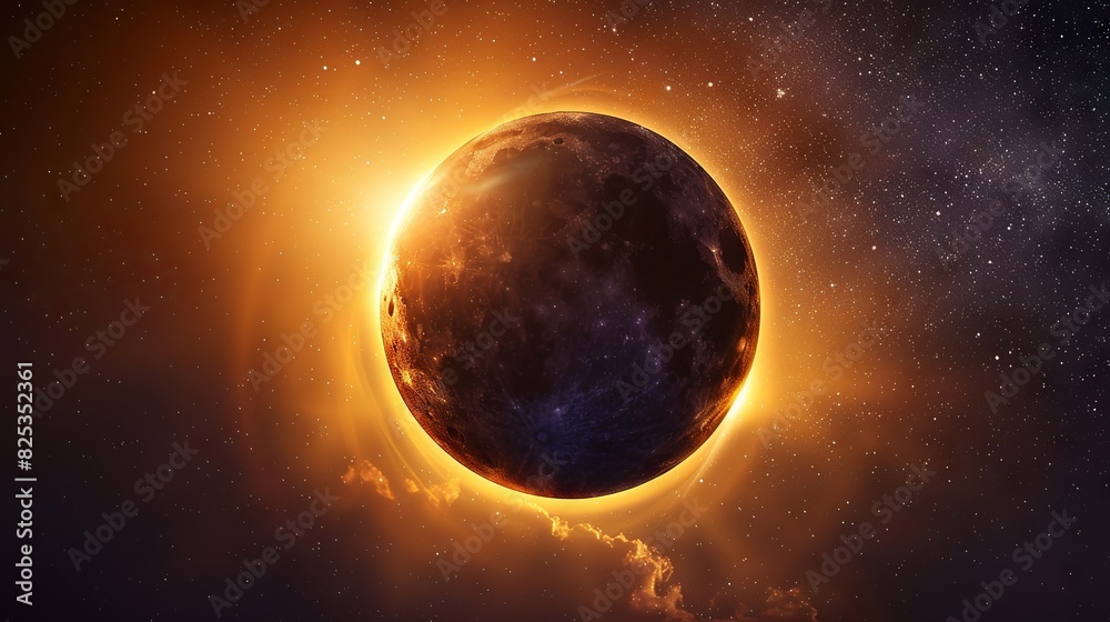 Obraz premium Solar eclipse concept background