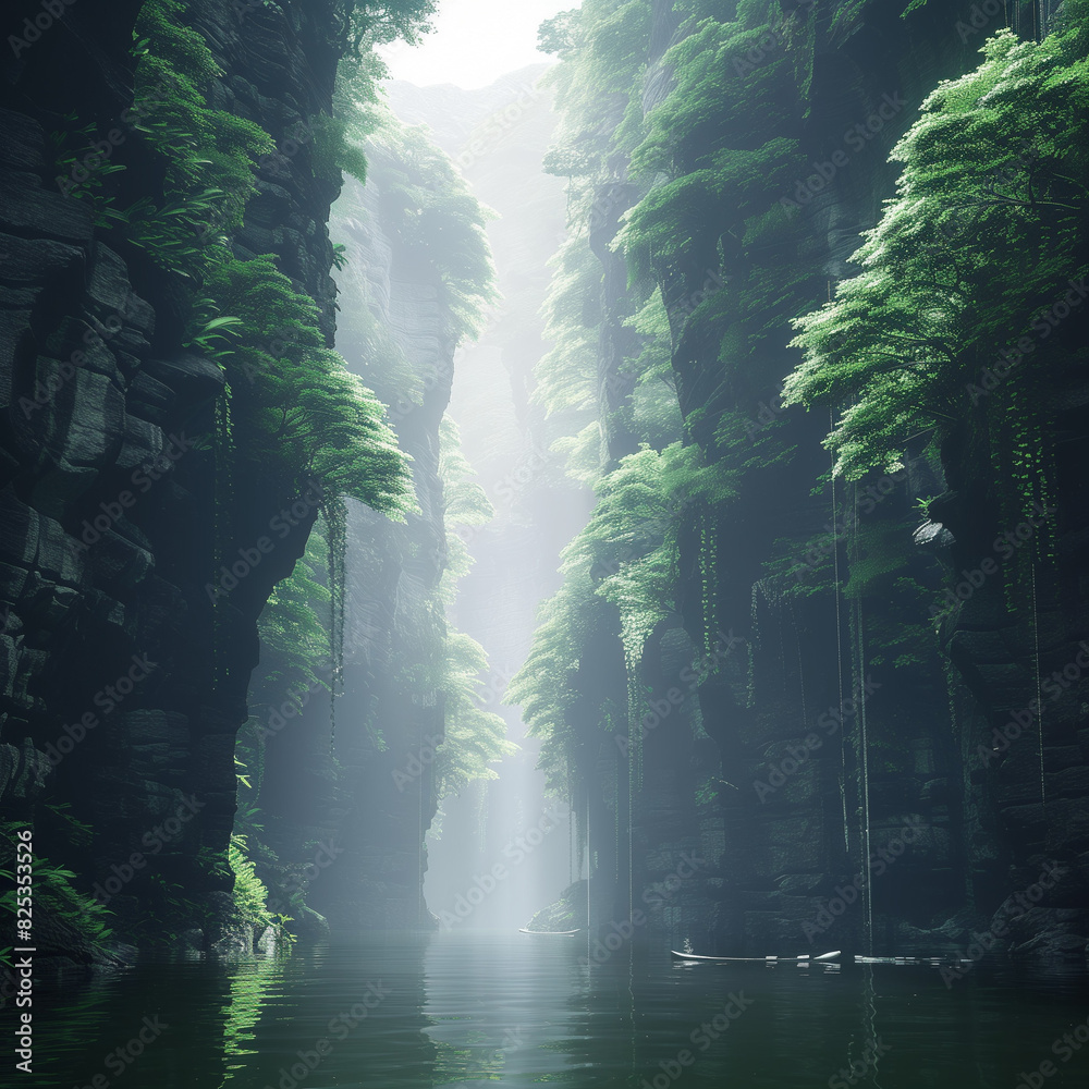 Sunken Valley with a Hidden Lake and Overgrown Shores Sunken Valley with a Hidden Lake and Overgrown Shores