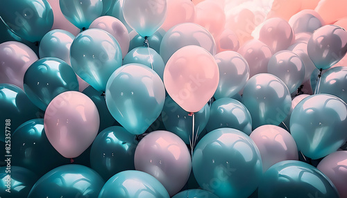 Luftballons, aquatic, awe, rosa, hintergrund, viele, nahtlos, pattern, neu, close up, copy space, kreativ, karte, party, modern, textur, muster, hintergründe, retro, vintage, glanz, glow, blur, 3d