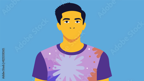 A tiedye tshirt with a portrait of the wearers role model expressing their admiration and inspiration for that person.. Vector illustration