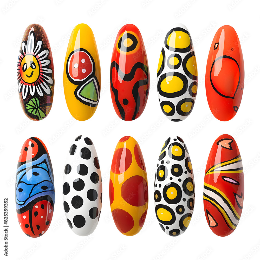 abstract shiny colorful nail art design set abstract shiny colorful nail art design set