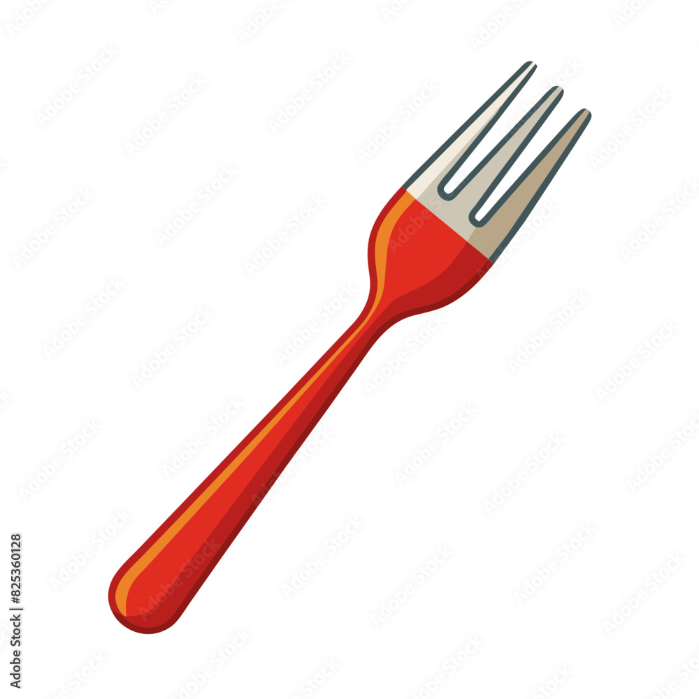 vector image of a red dining fork, perfect for meals vector image of a red dining fork, perfect for meals