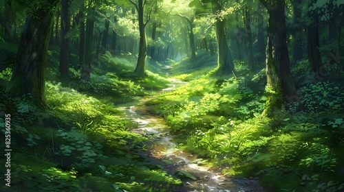 A Green Forest Path A Secluded Journey Through Verdant Tranquility