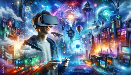 VRによる仮想現実のイメージ画像
