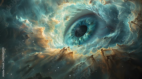 Colossal Crystalline Eye Gazing from Swirling Cosmic Nebula