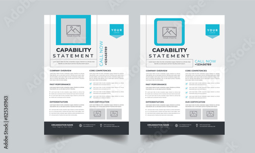 Capability Statement With 2 Style Colorful layout concept design template