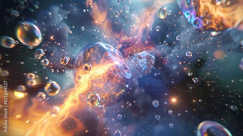 A scene of a particle burst, with a background of particles of matter and energy © MURTAZA