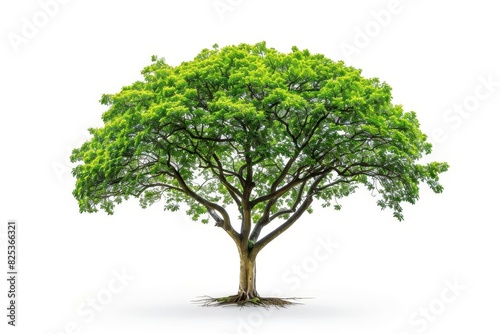 single tree isolated on white background nature and environment concept photo