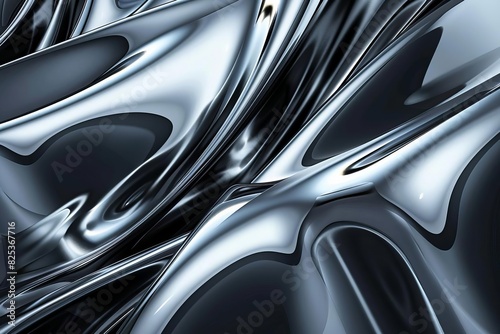 sleek and modern metallic background shiny polished surface abstract hitech wallpaper design © Lucija