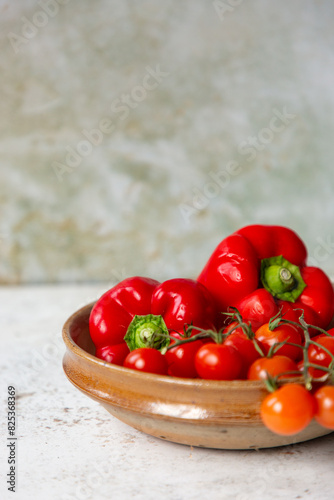 Tomatoes and red peppers photo