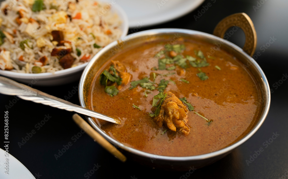 Chicken Tikka Masala and Fried Rice with Vegetables Chicken Tikka Masala and Fried Rice with Vegetables