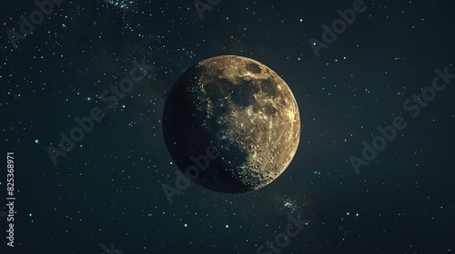 Moon appearing in the dark night