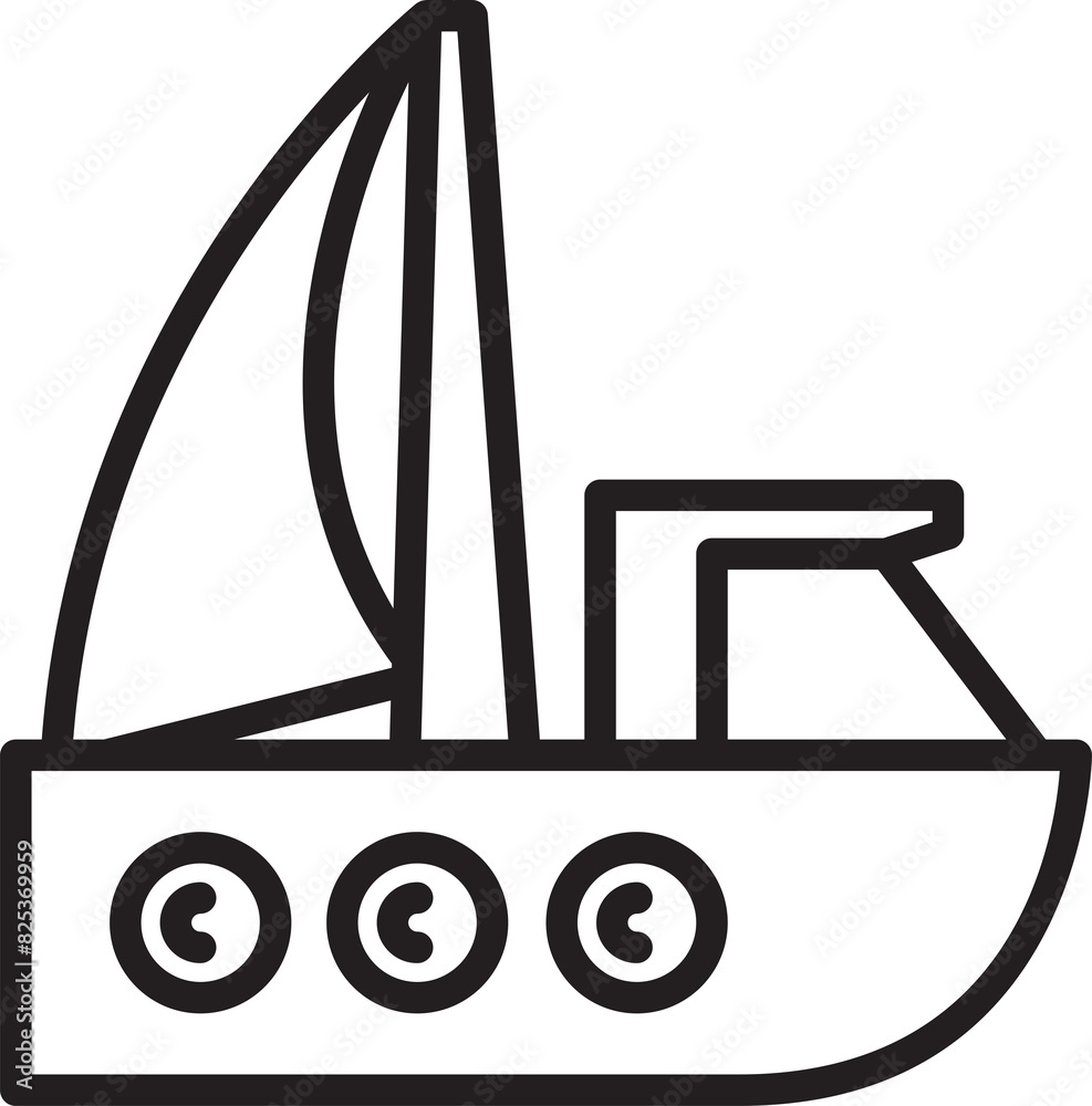 Sailing Boat Line Icon Sailing Boat Line Icon
