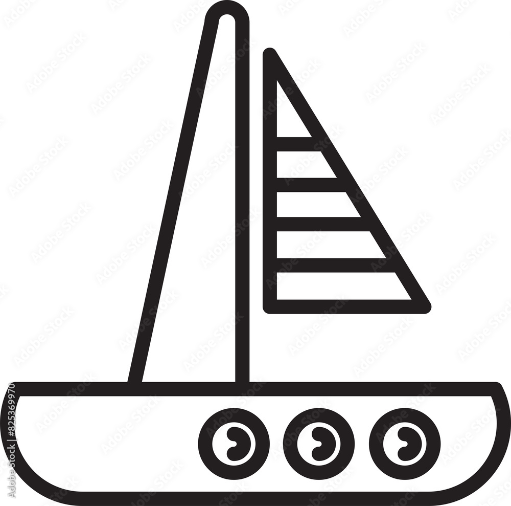 Sailing Boat Line Icon Sailing Boat Line Icon