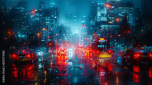 Blurry Night Cityscape
