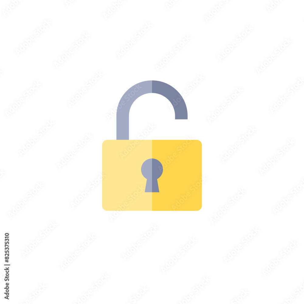 vector unlock icon in flat design vector unlock icon in flat design