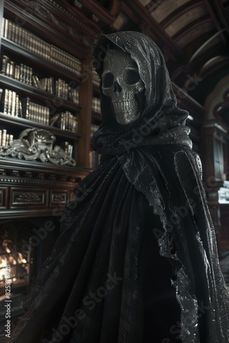 Grim Reaper in Dark Gothic Library 