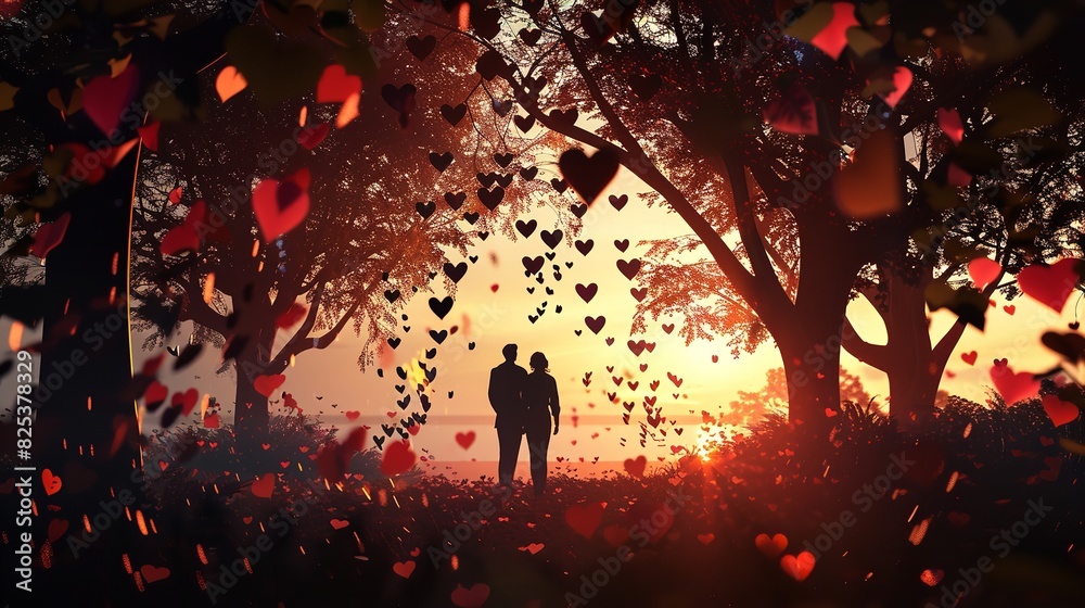 Silhouetted Couple in a Mystical Forest
Silhouetted Couple in a Mystical Forest