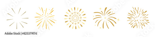 fireworks set of vector stock illustration