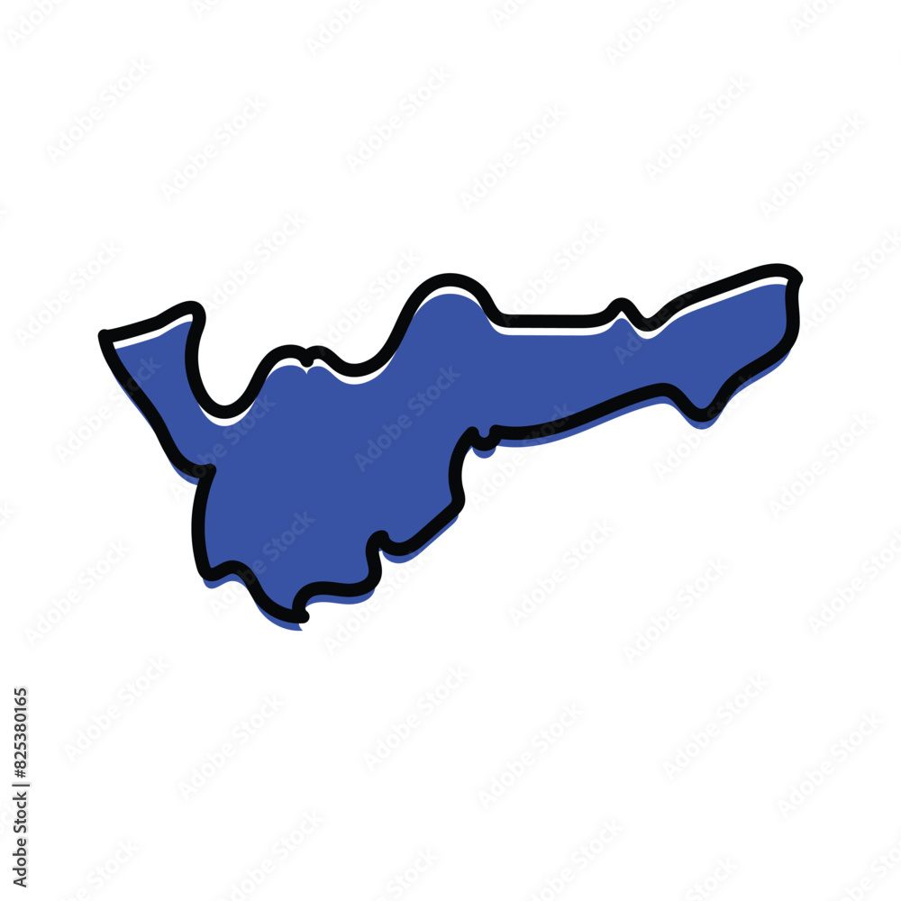 The Mohale's Hoek state of Lesotho country map illustration.