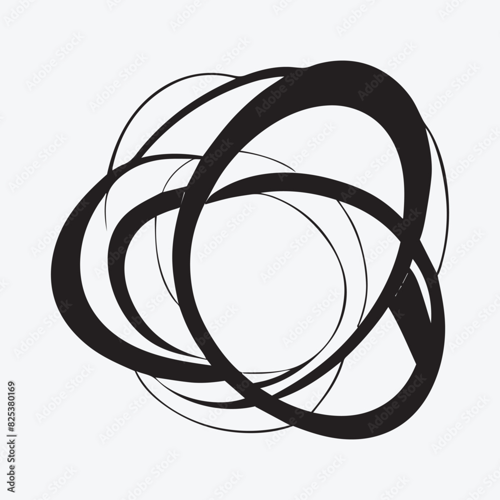 Vector outline art Asymmetrical abstract shape
