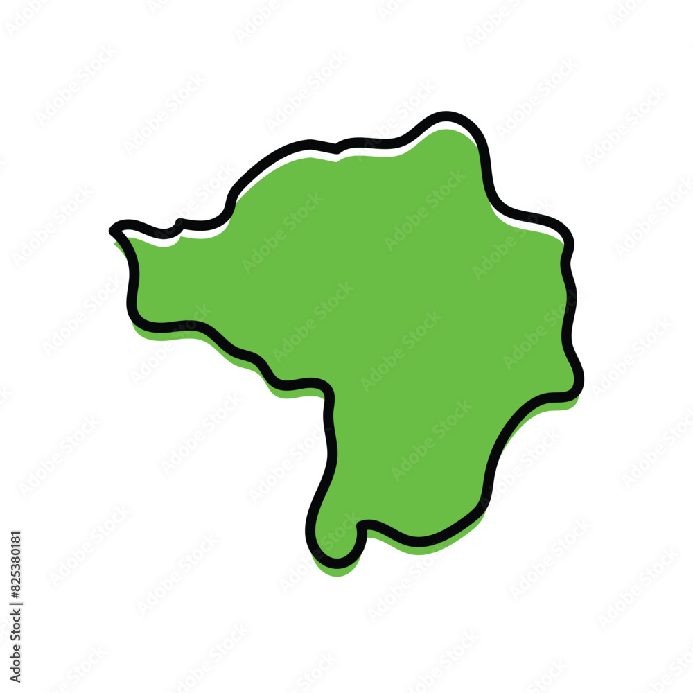 The butha Buthe state of Lesotho country map illustration.