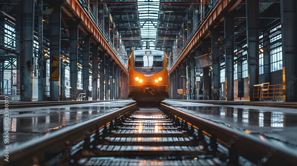 Front view of a locomotive with cinematic and professional photography style. Front view of a locomotive with cinematic and professional photography style.