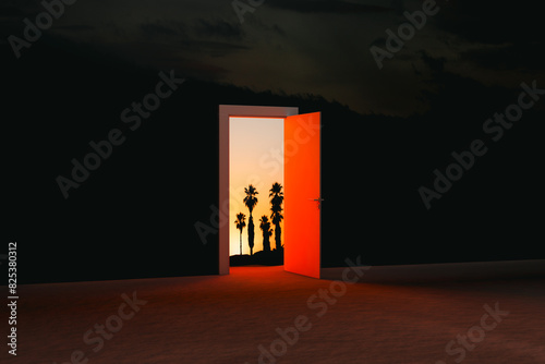 Doorway to another dimension at twilight photo