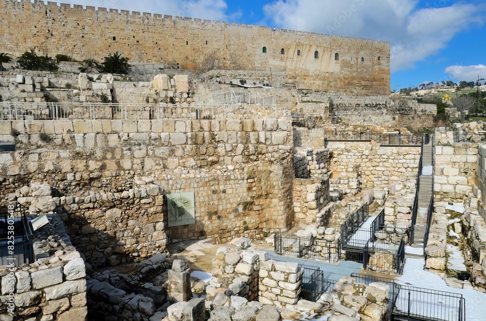 Scenic view of Ophel walls, Old city, Jerusalem