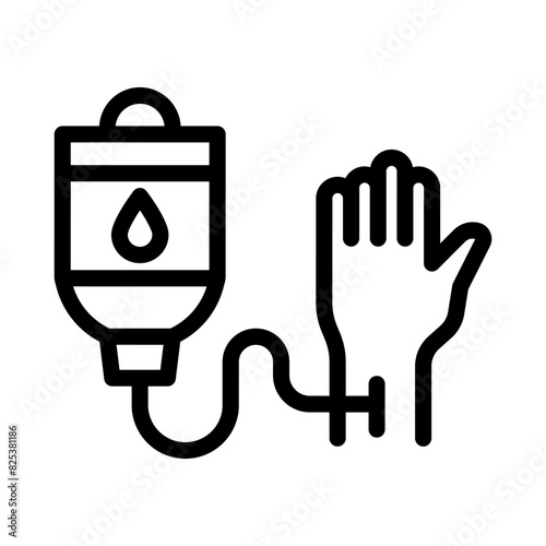 24 blood transfusion line icon illustration vector graphic