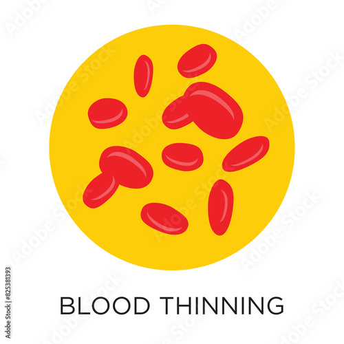 Blood-thinning concept with blood cells vector icon,