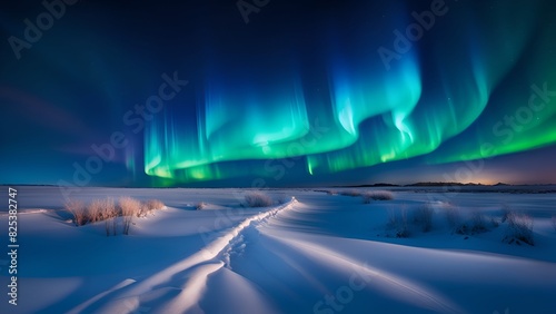Aurora borealis night sky © Marinnai