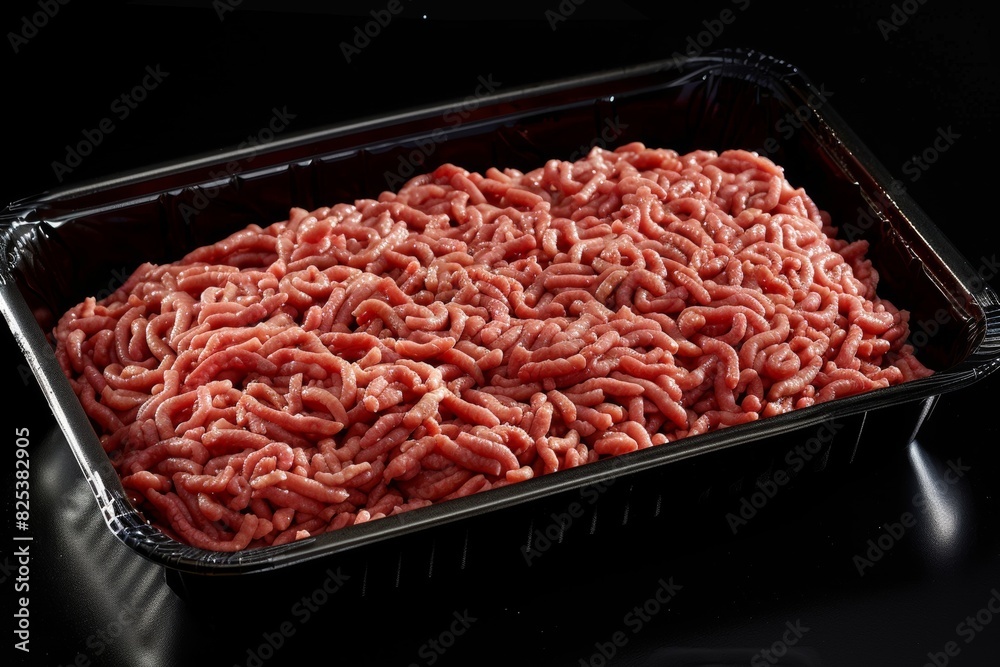 Ground Meat Container on Table Ground Meat Container on Table