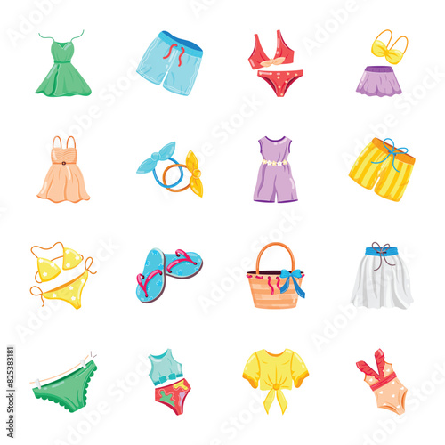 Clothing and fashion  Flat Stickers