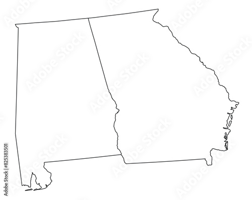 Map of the U.S. state of Georgia, Alabama