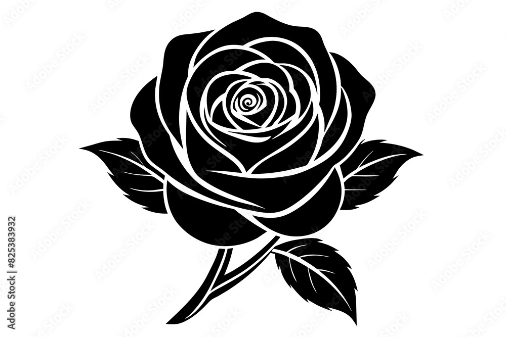 rose flower vector silhouette illustration rose flower vector silhouette illustration