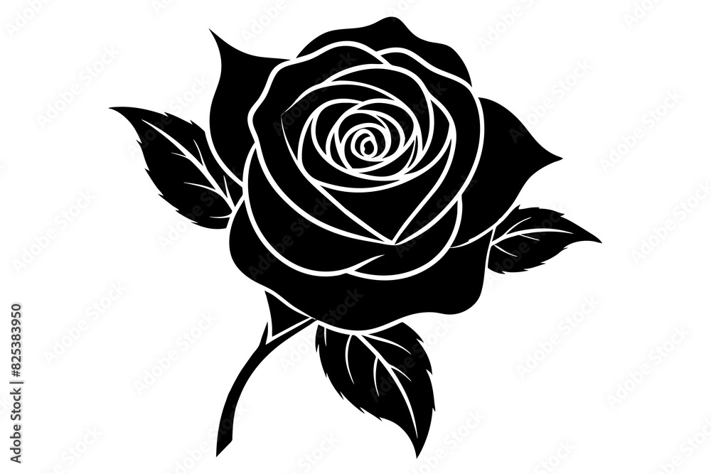 rose flower vector silhouette illustration rose flower vector silhouette illustration