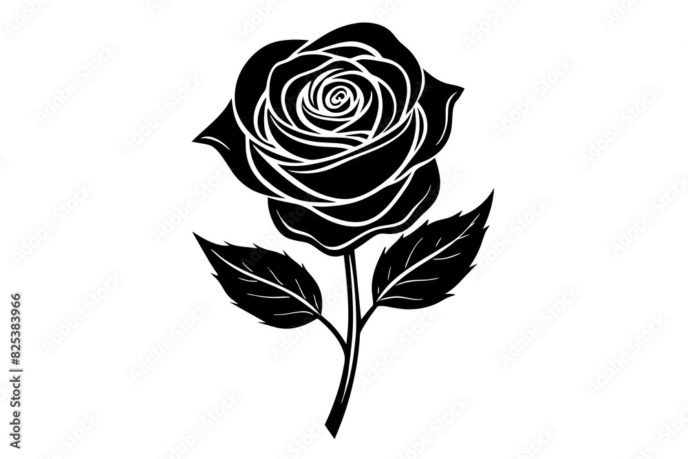 rose flower vector silhouette illustration rose flower vector silhouette illustration