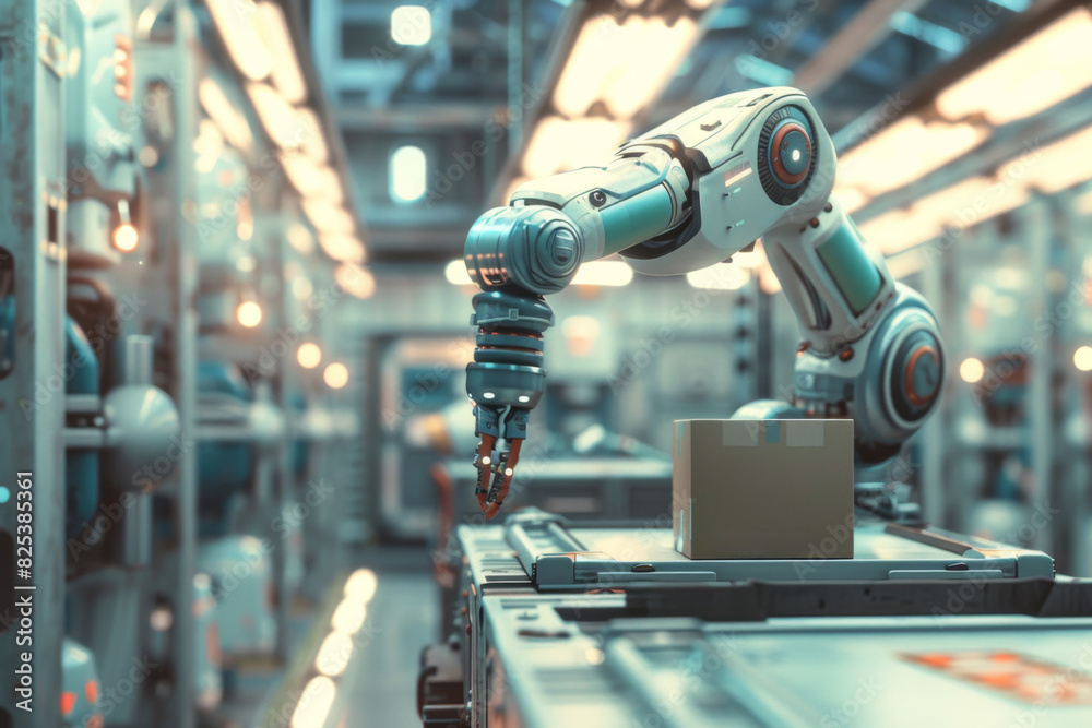 Automated Robot Carriers And Robotic Arm In Modern Distribution Warehouse
Automated Robot Carriers And Robotic Arm In Modern Distribution Warehouse