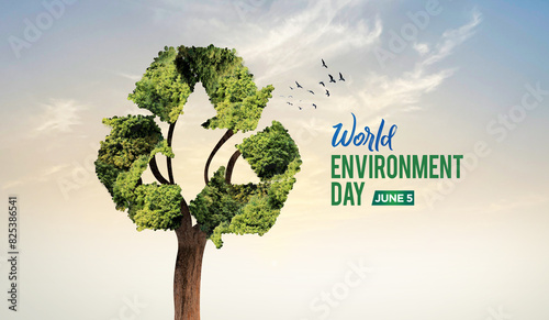 Obraz na plátne World Environment Day 2024 concept - Land restoration, desertification and drought resilience, 3d tree background