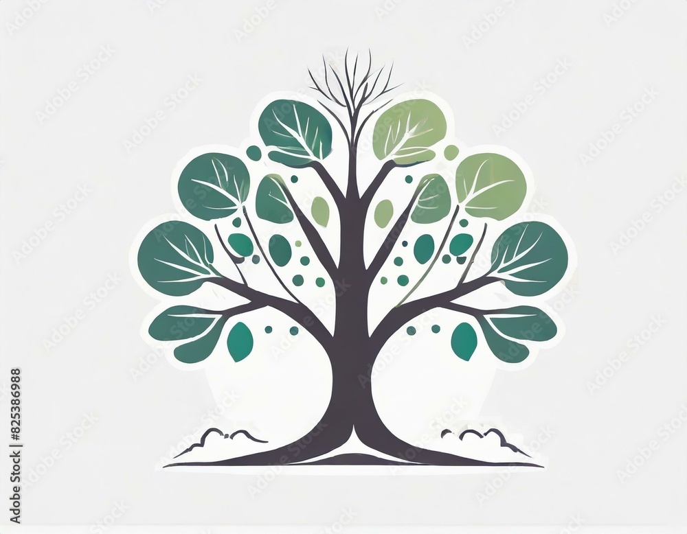 Obraz premium tree icon, vector image on white background, logo