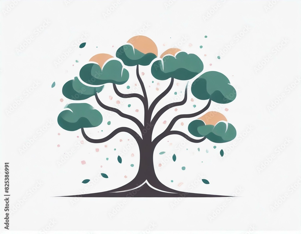 tree icon, vector image on white background, logo tree icon, vector image on white background, logo