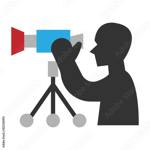 Camera Operator Flat Icon Design