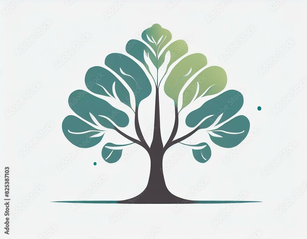tree icon, vector image on white background, logo