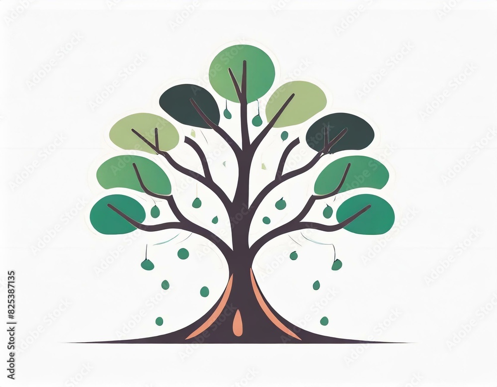 tree icon, vector image on white background, logo tree icon, vector image on white background, logo